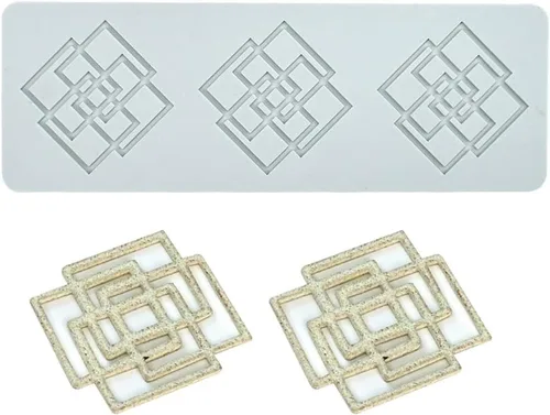 Miniatura 6 de Molde de silicona 3D de patrón múltiple geométrico para fondant, almohadilla de encaje para pasteles, molde de silicona para pasteles, fondant
