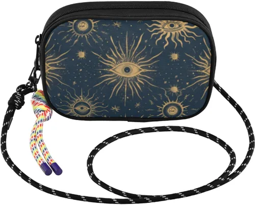 Miniatura 2 de Vintage Moon Sun Retro Crossbody Cámara Bolsa Hombre Comodidad Con Ranuras para Tarjetas de Crédito Casual Teléfono Pecho Bolsa Tiene una Comida