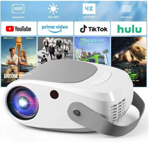 Miniatura 7 de Mini proyector portátil, proyector de película Full HD 1080P 4K, proyector pequeño portátil para cine en casa/dormitorio, compatible con iOS