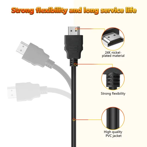 Miniatura 2 de Paquete de 10 cables HDMI de 3 pies, cable trenzado HDMI de alta velocidad de 18 Gbps, 1080p a 60 Hz, Dolby TrueHD, compatible con laptop, monitor