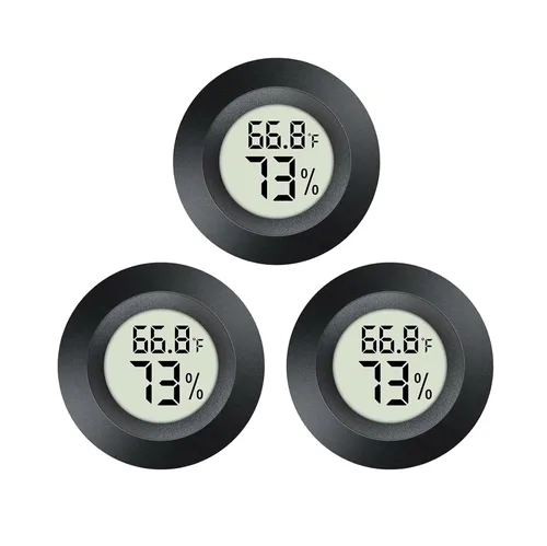 Miniatura 7 de 2 unids mini higrómetro termómetro interior exterior redondo medidor de humedad medidor de temperatura sensor de humedad Fahrenheit conmutable