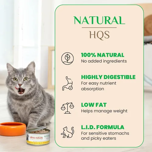 Miniatura 3 de almo nature HQS - Comida húmeda natural para gatos con atún y queso en caldo, sin granos, 5.29 onzas (paquete de 24))