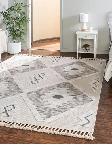 Miniatura 11 de Unique Loom Arlo Collection - Alfombra Kai (rectangular 2' 0" x 3' 0", beige arenoso/gris)