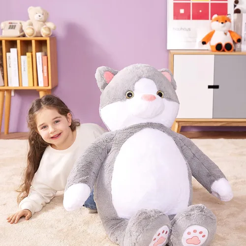 Miniatura 6 de IKASA Juguete de Peluche de Gato Gigante, Gatito Grande Lindo de 30", Juguetes Suaves Jumbo Enormes, Peluche Esponjoso Gordito de Gran