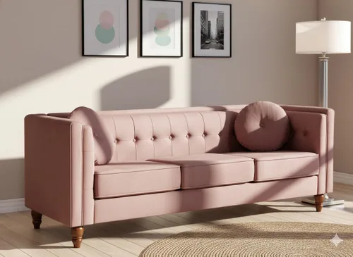 Miniatura 19 de Container Furniture Direct Novara - Sofá de terciopelo moderno de mediados de siglo, sofá biplaza copetudo, cómodo sofá, decoración de habitación