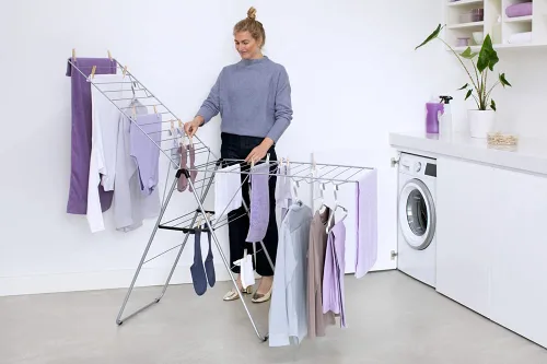 Miniatura 14 de Brabantia HangOn - Tendedero de ropa 82 pies (82.0 ft) Gris metálico Soporte grande para ropa interior con 2 alas plegables y ganchos
