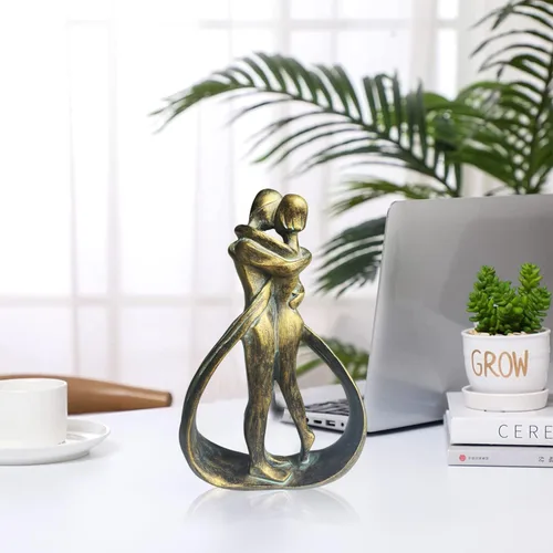 Miniatura 10 de Esculturas modernas de resina para parejas, decoración del hogar, regalo romántico para bodas, día de San Valentín y aniversarios, figura decorativa