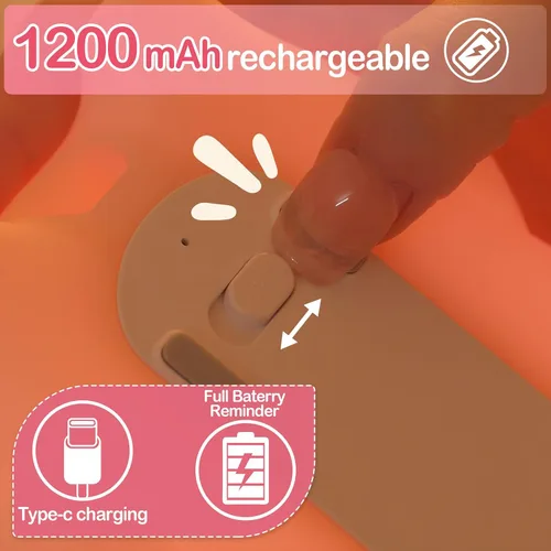 Miniatura 6 de Luz Nocturna de Ajolote para Niños, Lámpara Squishy Linda Recargable - Luz Nocturna de Ajolote de Silicona Adorable para Regalo de Navidad