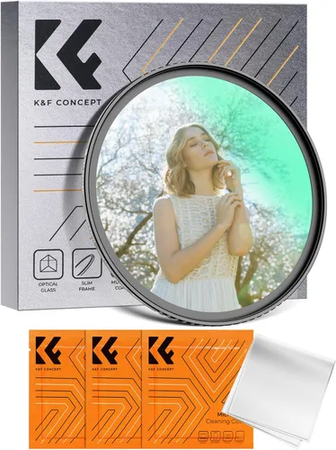 K&F CONCEPT Filtro de niebla blanca de 1/4 de 3.031 in, 18 recubrimientos multicapa, filtro de difusión blanco suave de ensueño con paños de