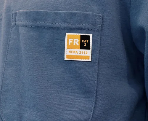 Miniatura 45 de KONRECO Camisas FR para hombre resistentes al fuego/ignífugo CAT2 7oz algodón dos tonos y camisa Henley