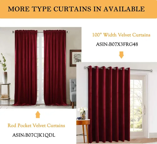 Miniatura 281 de StangH Cortinas de Terciopelo Verde Esmeralda de 96 Pulgadas - Cortinas Opacas de Terciopelo de Lujo Súper Suaves, Elegante Cobertura de Ventana