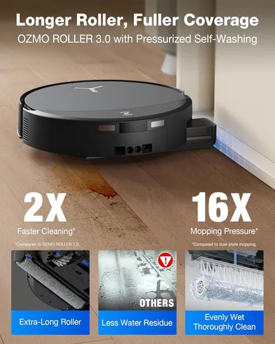 Miniatura 2 de ECOVACS DEEBOT T90 PRO OMNI Robot Aspirador y trapeador, succión de 30,000 Pa, mopa de rodillo OZMO autolimpiante instantánea, limpieza TruEdge