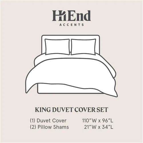 Miniatura 7 de HiEnd Accents Prescott - Juego de ropa de cama de 3 piezas tamaño King a rayas con fundas de almohada, funda de edredón con patrón de rayas azul