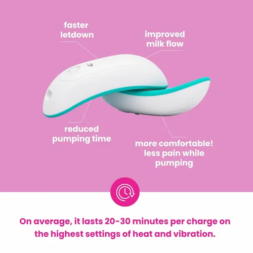 Miniatura 10 de LaVie Masajeador de lactancia 2 en 1, paquete de 2, calor y vibración, esencial para bombeo y lactancia, para conductos obstruidos, flujo de leche