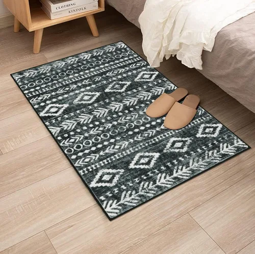 Miniatura 6 de Lahome Alfombra marroquí pequeña de 2 x 3 pies, antideslizante, lavable, para interiores con parte trasera de goma, alfombra moderna de perfil bajo