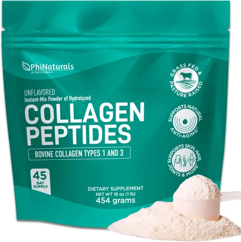 Péptidos de colágeno Proteína en polvo de mezcla instantánea [sin sabor] Suplemento de colágeno hidrolizado - de carne bovina criada en pastos