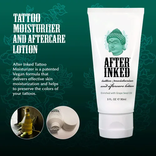 Miniatura 2 de After Inked Loción de cuidado posterior del tatuaje bálsamo hidratante para piel entintada, presentado en Ink Master, crema hidratante nutritiva