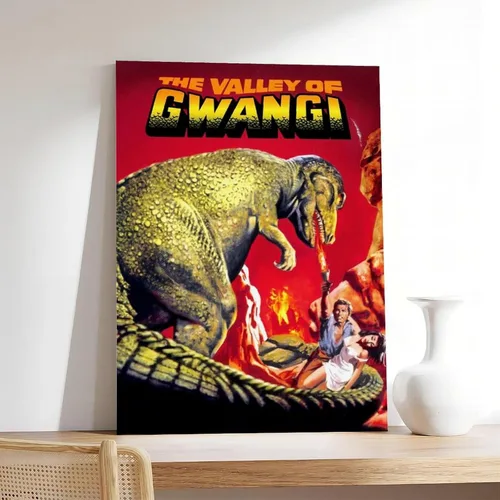 Miniatura 7 de SHUBIAO Póster de la película The Valley of Gwangi de los años 90, arte retro, 1 póster en lienzo para decoración de dormitorio, paisaje, oficina