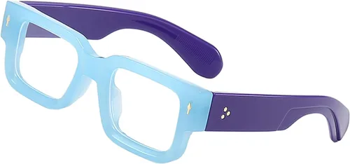 Miniatura 13 de Gafas de marco cuadrado grueso para mujeres y hombres, anteojos rectangulares gruesos, sin receta, lentes de luz azul para computadora