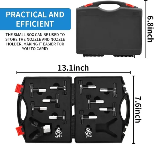 Miniatura 2 de 12 puntas de rociador sin aire, puntas de rociador de pintura, protector de punta y estuche de almacenamiento negro, adecuadas para pistola