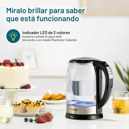 Miniatura 6 de COSORI - Hervidor eléctrico con control de temperatura de 1.7L, tetera eléctrica y caldera de agua caliente con mantenimiento de calor de 60