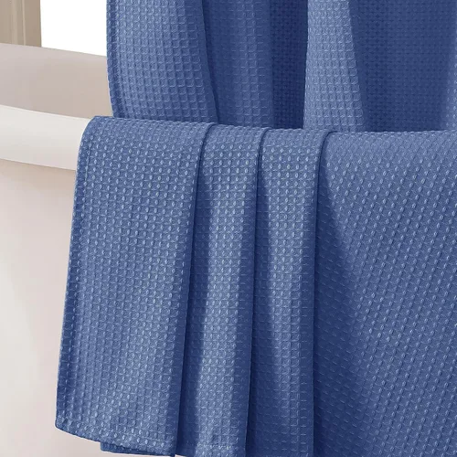Miniatura 25 de OVZME Juego de cortina de ducha de tela para cabina - 36x72, tejido de gofre 230GSM, cortinas de ducha pequeñas para cabina estrecha, cortina