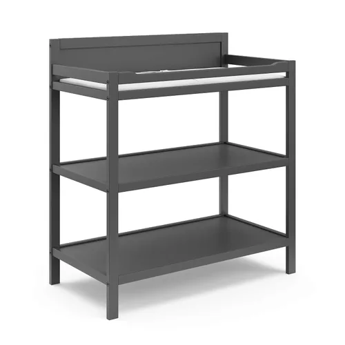 Miniatura 9 de Storkcraft Cambiador Alpine (negro) – Cambiador de guardería con certificado GREENGUARD Gold, incluye cambiador resistente al agua, 2 estantes