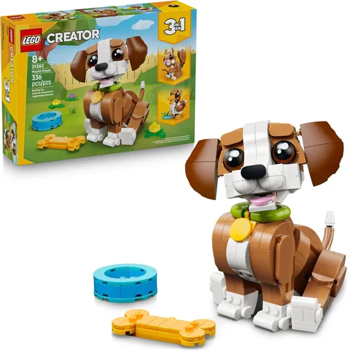 LEGO Creator 31382 - Animales lindos en 1: juguete de construcción de cachorro, decoración de dormitorio para niñas y niños, a partir de 8 años,