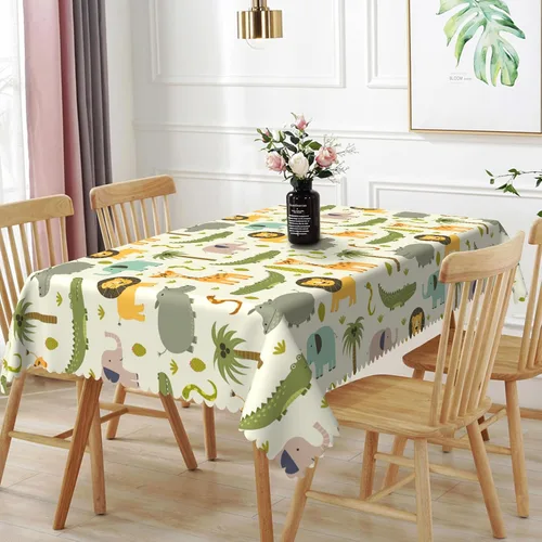 Miniatura 8 de Mantel rectangular de 60 x 120 pulgadas, estampado de pájaros en ramas, mantel decorativo impermeable y resistente a las manchas, para cocina