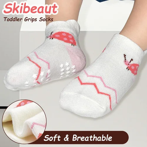 Miniatura 3 de Calcetines SkiBeaut para niños con agarre, 12 pares de calcetines antideslizantes para niños, calcetines de casa para bebés, niños y niñas de 0 a 7