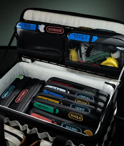 Miniatura 3 de OPENMOON Bolsa translúcida para accesorios para electrónica y cámara: organizador de cables, bolsa de accesorios de engranaje, artículos esenciales