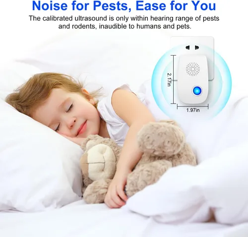 Miniatura 6 de Repelente ultrasónico mejorado, repelente de plagas para interiores, enchufe electrónico para cucarachas, hormigas, roedores, ratones, insectos