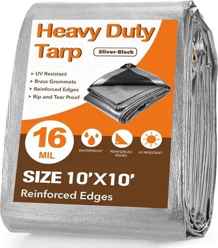Miniatura 20 de Pattiumo Lona impermeable de 8 x 10 pies y 14 mil de lona resistente multiusos, cubierta protectora impermeable, resistente a los rayos UV, todo