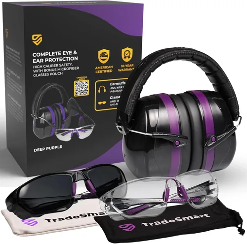 Miniatura 17 de TradeSmart High-Performance Earmuffs for Shooting Range & Shooting Eye Protection Glasses + Firearm Confidence Course Gafas transparentes - Amarillo