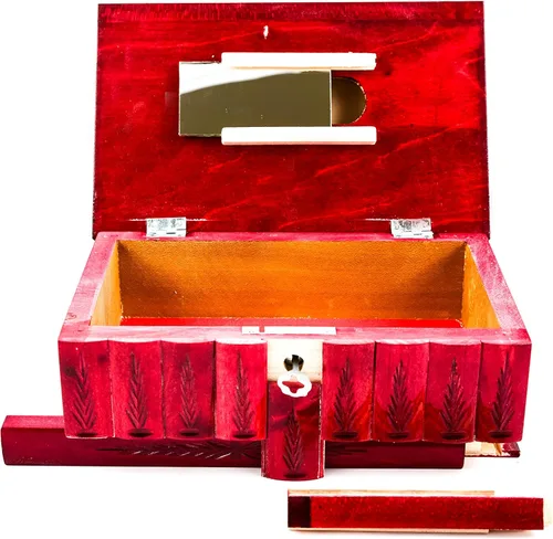 Miniatura 7 de Caja de rompecabezas de madera hecha a mano (grande) clave oculta secreta y compartimento de almacenamiento para anillos, collares, pendientes