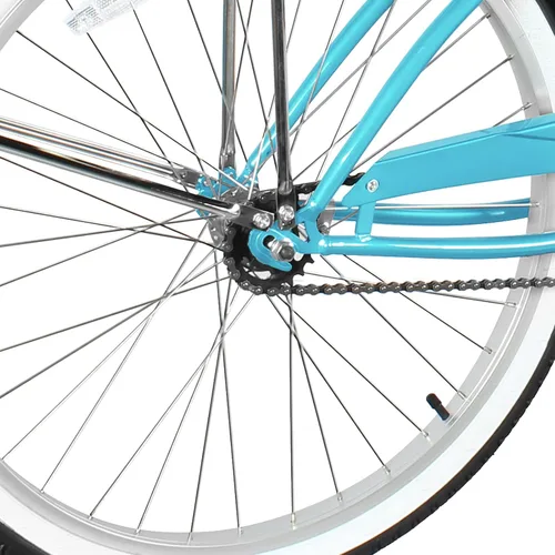 Miniatura 4 de MICARGI Bicicleta híbrida para adultos de 24/26 pulgadas, bicicleta híbrida de 1/7 velocidades para mujeres, hombres, personas mayores, bicicleta