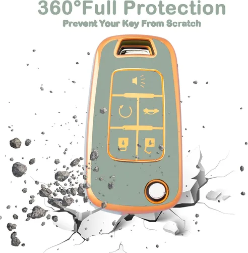 Miniatura 35 de XIYANG TRADE Funda para llavero Chevy con llavero, funda de TPU suave para llave de protección completa para Camaro Cruze Equinox Malibu Impala