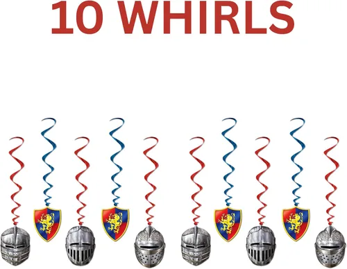 Miniatura 3 de Beistle Remolinos medievales 10 piezas, 40", multicolor