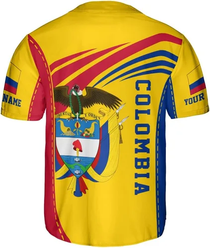Miniatura 3 de Camiseta personalizada de béisbol de Colombia, camiseta de béisbol Colombia FLag Pride Camiseta Beisbol Colombiana