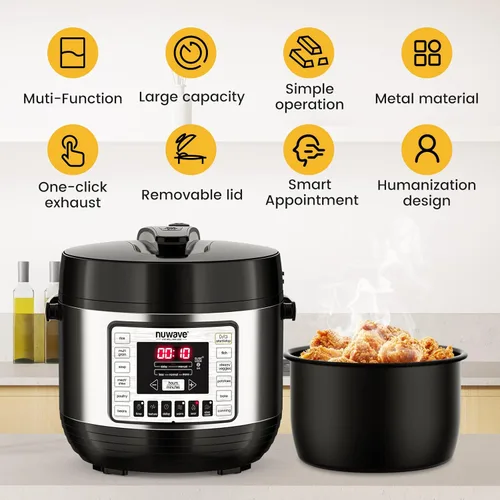 Miniatura 2 de NUWAVE Nutri-Pot - Olla a presión digital de 6 cuartos con sistema de seguridad Sure-Lock; olla interior antiadherente apta para lavavajillas; 11