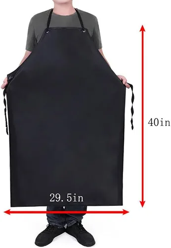 Miniatura 7 de Somotersea Delantales impermeables para lavar platos, vinilo de goma, ligero, resistente a los químicos, delantal industrial ajustable de 40