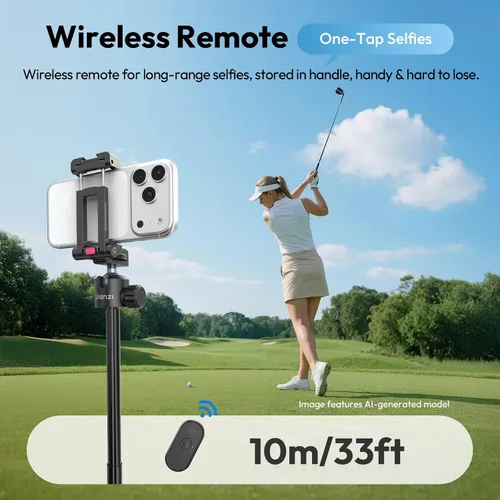 Miniatura 5 de ULANZI Trípode para teléfono abierto automático de 0.01s con control remoto, MT44B 59 pulgadas para selfie stick trípode con doble montaje