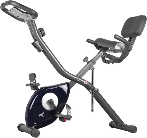 Miniatura 7 de leikefitness LEIKE X Bicicleta plegable ultra silenciosa, bicicleta vertical magnética con monitor de frecuencia cardíaca, monitor LCD y fácil