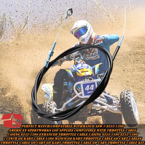 Miniatura 5 de Go Kart - Cable del acelerador Go Cart para Manco 8252-1390 ASW Go Kart Parts - Cable interior de 71 pulgadas de largo