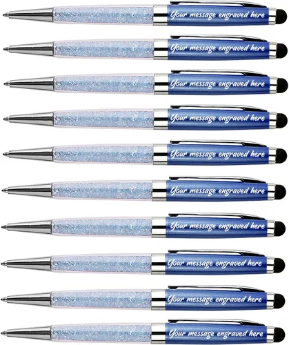 Miniatura 7 de Ancolo Bolígrafos grabados de lujo con punta de lápiz capacitivo, repuestos de tinta negra de cristal, bolígrafos de calidad, personalizados