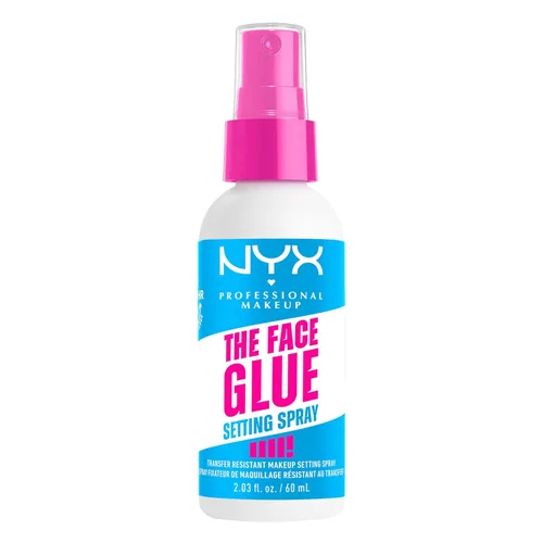 NYX PROFESSIONAL MAKEUP The Face Glue Spray Fijador, Spray Fijador Resistente a Transferencias e Impermeable, Hasta 24 Horas de Duración del