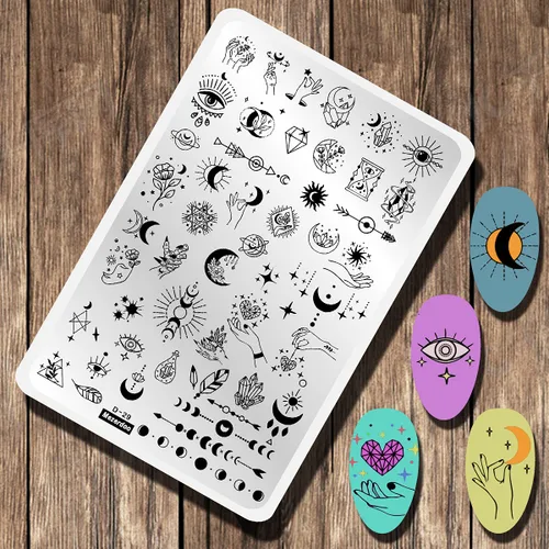 Miniatura 17 de WOW OMG COOL - Plato de estampado de uñas con letras y palabras con imagen de personas, plantillas de arte de uñas de acero inoxidable para diseño