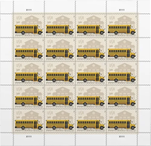 Miniatura 7 de Sellos postales adicionales de bus escolar