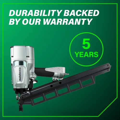 Miniatura 13 de Clavodora estructural Metabo HPT, clavadora neumática de potencia preferida por profesionales y herramienta de marco para pisos, cubiertas de techo