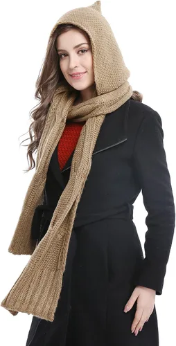 Miniatura 4 de Bellady Bufanda de punto con capucha para invierno